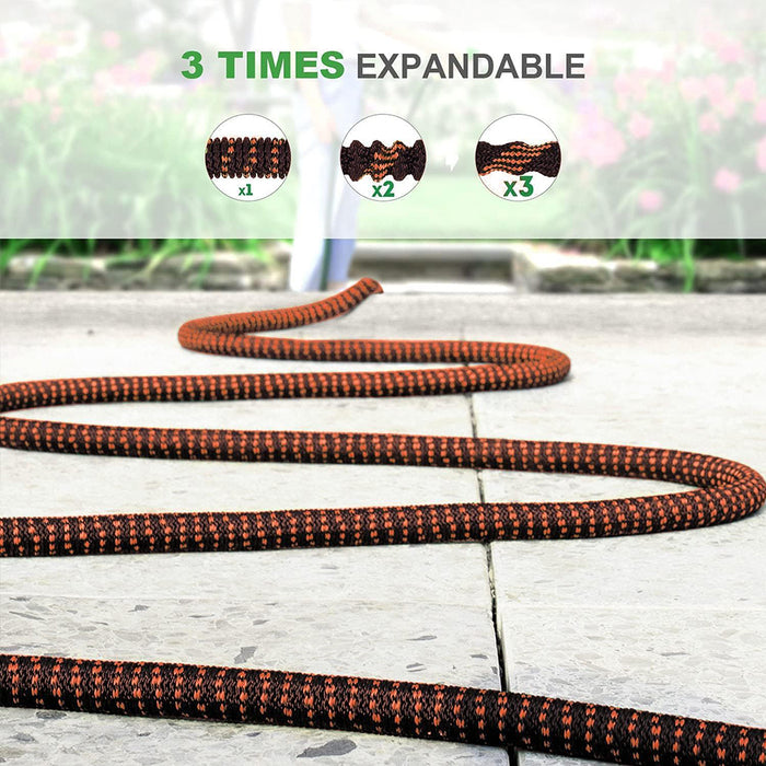 Vibe Geeks Expandable Garden Hose With 10 Spray Patterns Nozzle