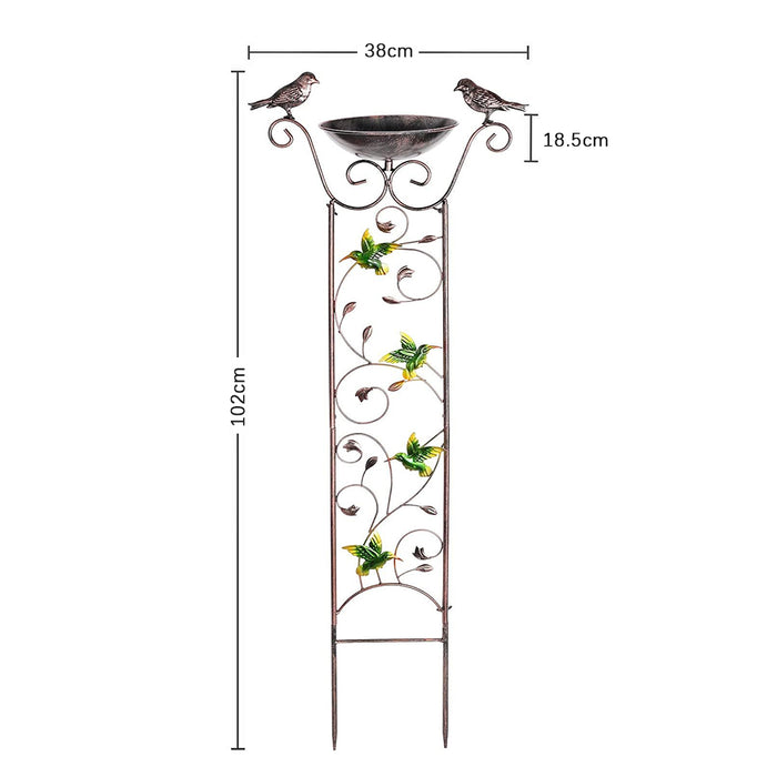 Vibe Geeks Bird Bath With Trellis For Climbing Plants