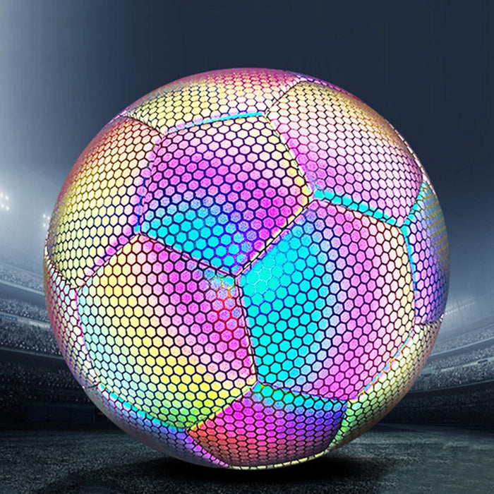 Vibe Geeks Reflective Football Glow In The Dark Soccer Ball