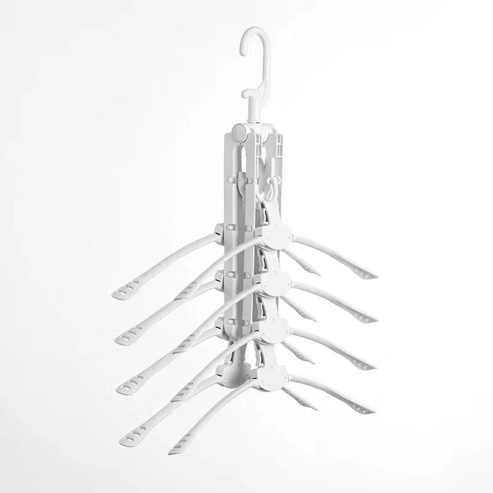 Vibe Geeks 8 In 1 Foldable And 360 Degree Rotatable Clothes Hanger - White