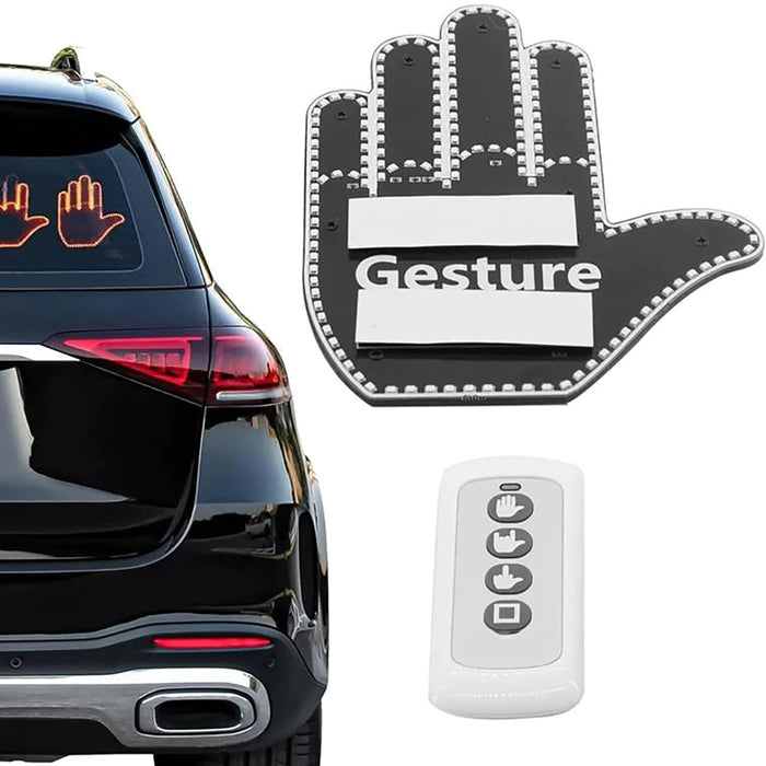 Vibe Geeks Finger Gesture Vehicle Light For Road Hand Signal with Remote Control- Battery Operated