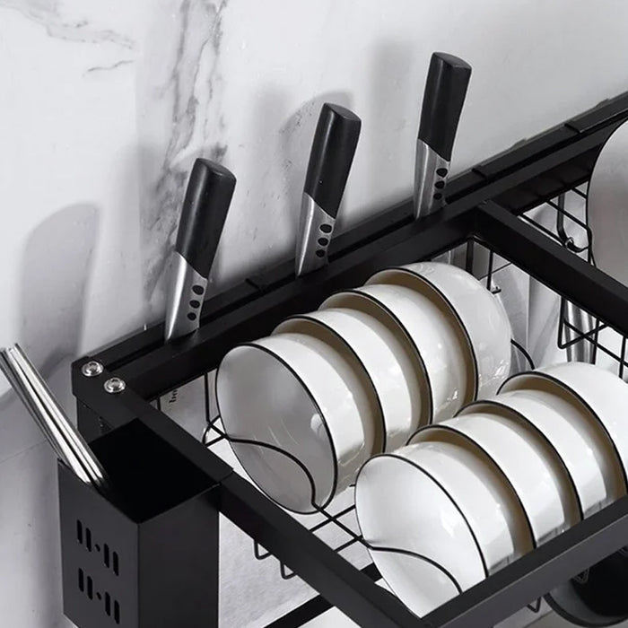 1 / 2 Tier Stainless Steel Dish Drying Rack And Kitchen Cutlery Organize