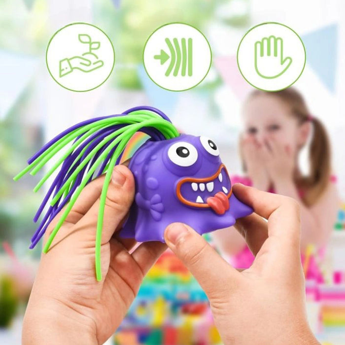 Vibe Geeks Little Monsters Decompression Toy Creative Anti-Stress Hair Pulling & Sounding Fun Unique