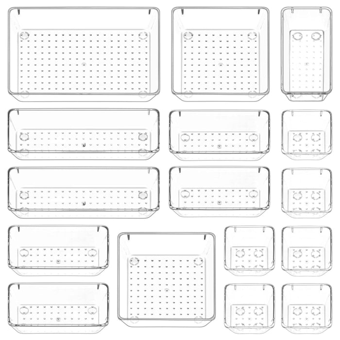 Vibe Geeks Multifunctional Clear Plastic Drawer Organizers