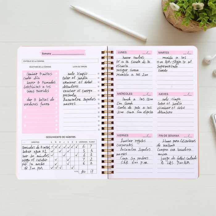 Vibe Geeks A5 To Do List Weekly Goals Notebook