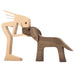 Vibe Geeks Hand-carved Wooden Puppy Family Sculpture