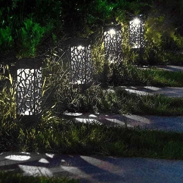 Pack Of 4 Cool White Waterproof Led Solar Garden Stake