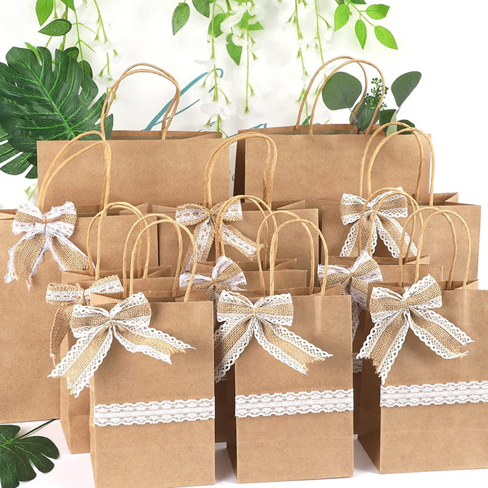 Brown Kraft Paper Bags With Handle For Gifts And Souvenirs Recycled Carrying Bags