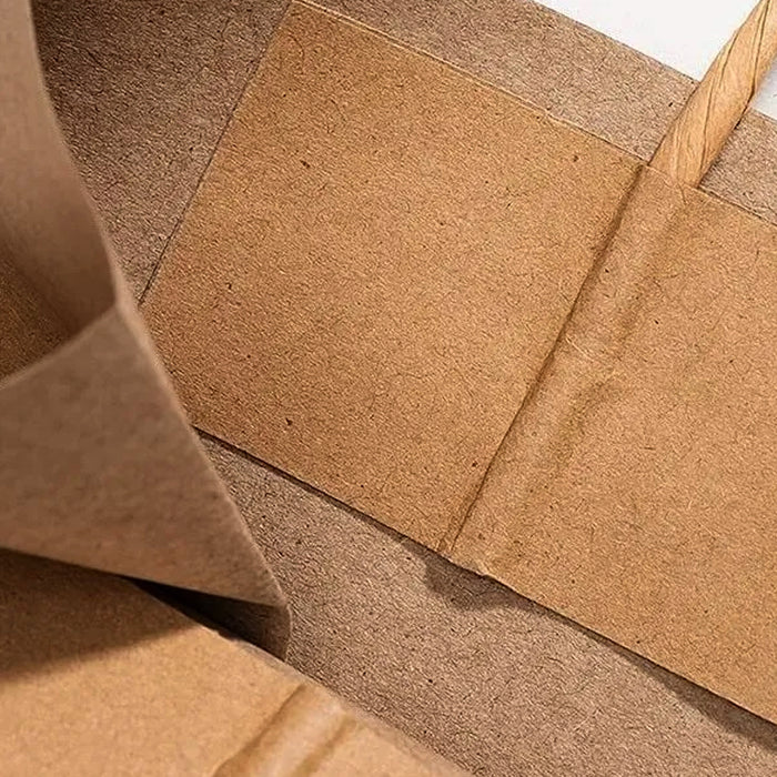 Brown Kraft Paper Bags With Handle For Gifts And Souvenirs Recycled Carrying Bags