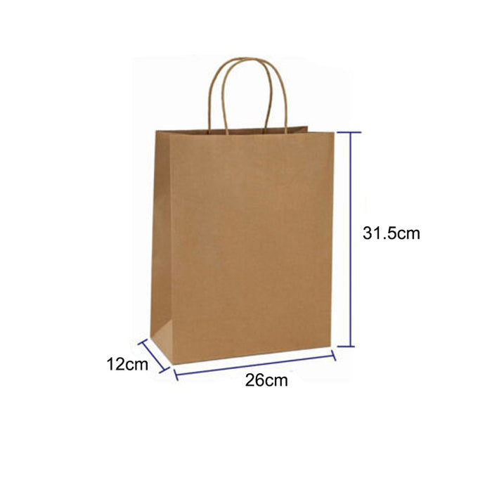 Brown Kraft Paper Bags With Handle For Gifts And Souvenirs Recycled Carrying Bags