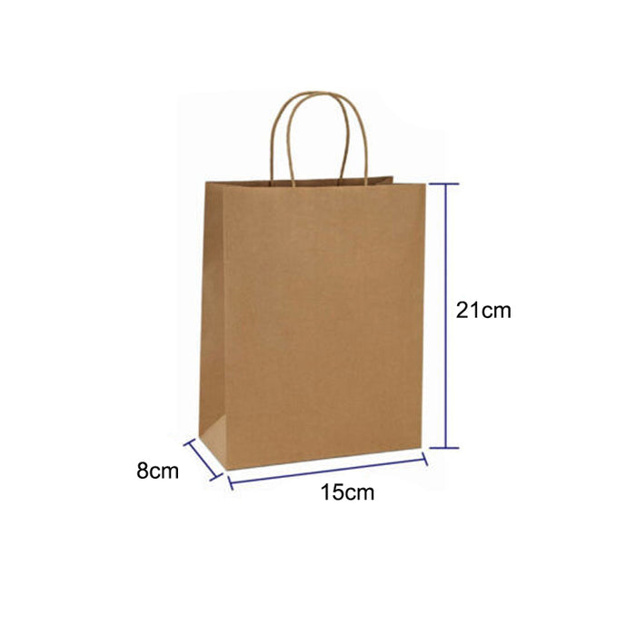 Brown Kraft Paper Bags With Handle For Gifts And Souvenirs Recycled Carrying Bags