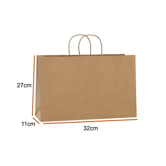 Brown Kraft Paper Bags With Handle For Gifts And Souvenirs Recycled Carrying Bags