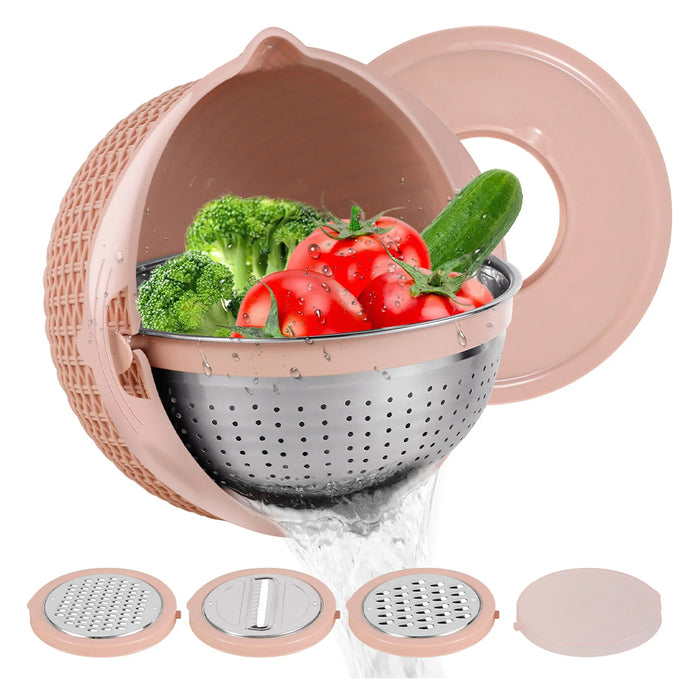 Vibe Geeks 4-in-1 Stainless Steel Colander Set Versatile