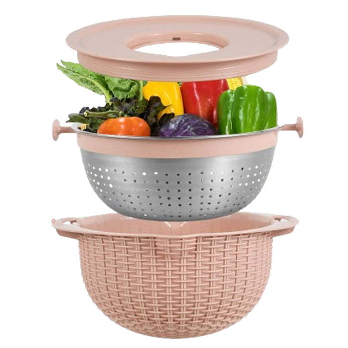 Vibe Geeks 4-in-1 Stainless Steel Colander Set Versatile