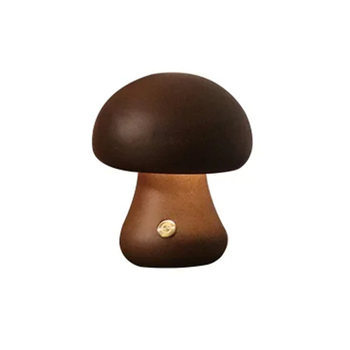 Vibe Geeks Wooden Mushroom LED Night Light for Bedroom - USB Rechargeable