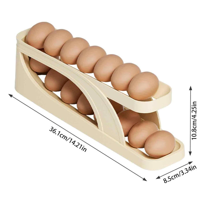 Vibe Geeks Double-Layer Roll Down Refrigerator Egg Dispense Tray