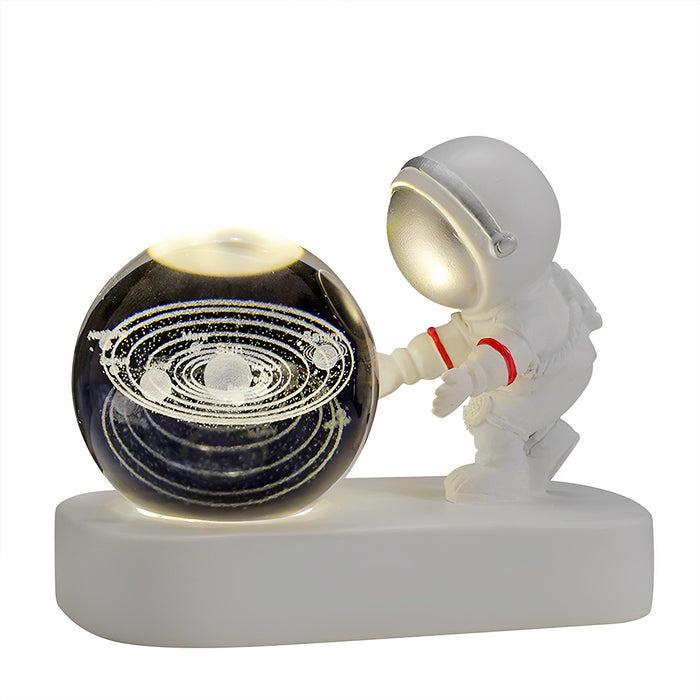 Vibe Geeks Astronaut 3D Crystal Ball Night Light for Home Décor - USB Plugged In