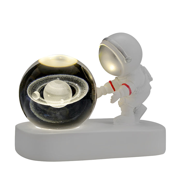 Vibe Geeks Astronaut 3D Crystal Ball Night Light for Home Décor - USB Plugged In