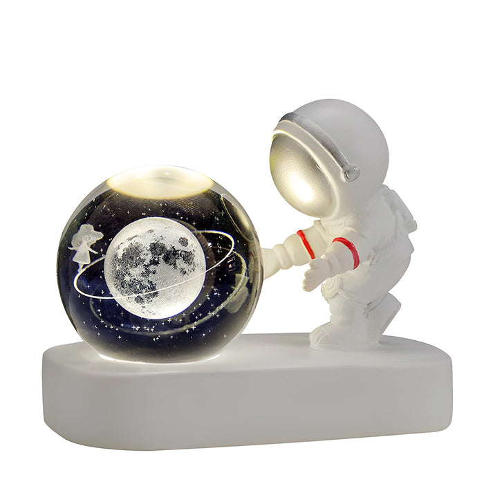 Vibe Geeks Astronaut 3D Crystal Ball Night Light for Home Décor - USB Plugged In