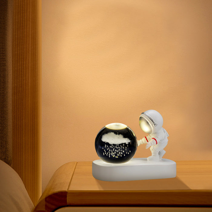 Vibe Geeks Astronaut 3D Crystal Ball Night Light for Home Décor - USB Plugged In