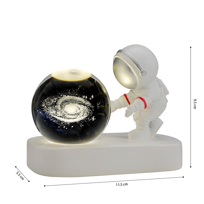 Vibe Geeks Astronaut 3D Crystal Ball Night Light for Home Décor - USB Plugged In