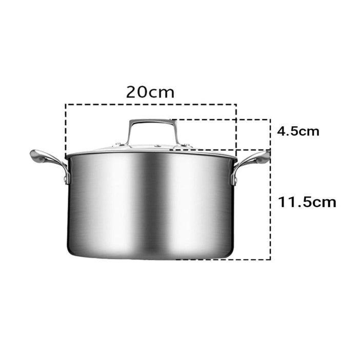20cm Stainless Steel Soup Pot Stock Cooking Stockpot Heavy