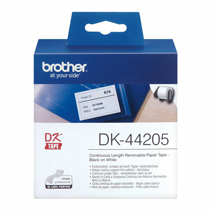 Printer Labels By Brother Dk44205 62 Mm x 15 M White BlackWhite 2 Units