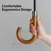 24k Windproof Long Big Umbrella With Wooden Handle
