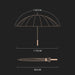 24k Windproof Long Umbrella With Leather Handle