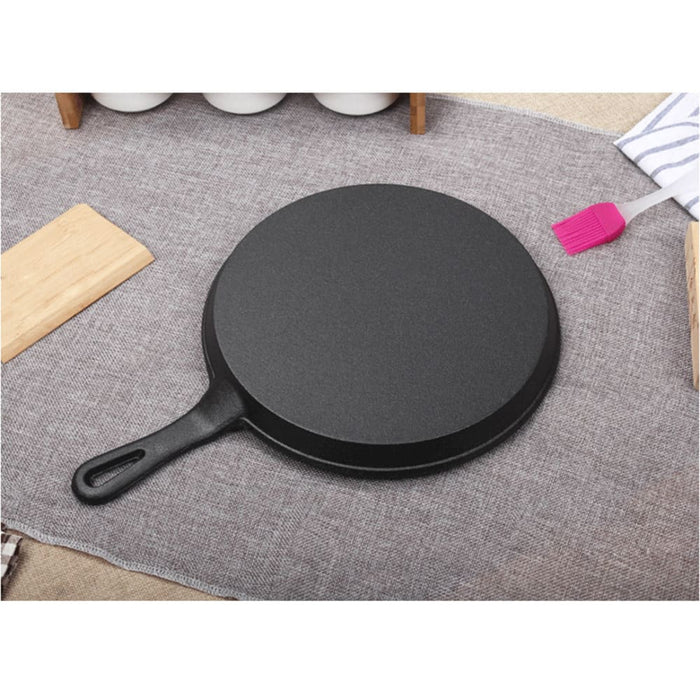 26cm Round Cast Iron Frying Pan Skillet Griddle Sizzle