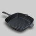 26cm Square Ribbed Cast Iron Frying Pan Skillet Steak Sizzle
