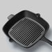 26cm Square Ribbed Cast Iron Frying Pan Skillet Steak Sizzle