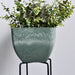 27cm Green Grey Square Resin Plant Flower Pot In Cement