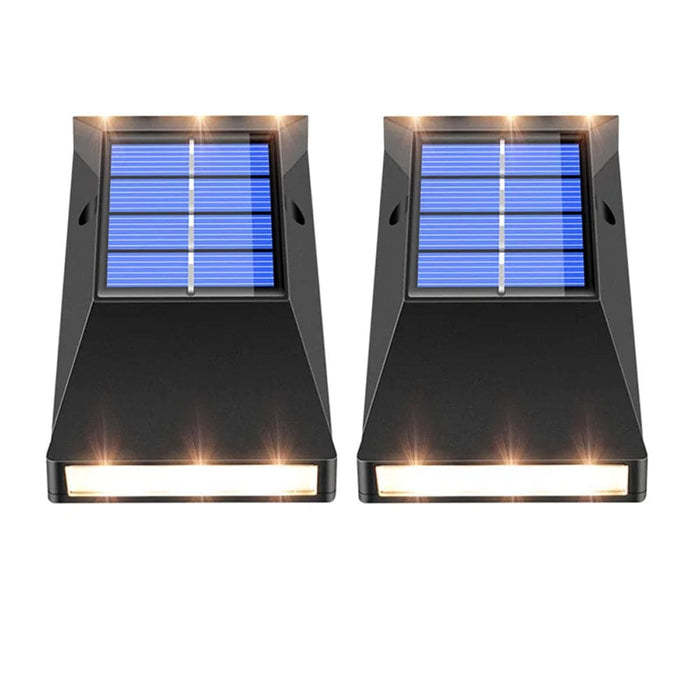 Vibe Geeks 2pcs Led Outdoor Garden Solar Powered Wall Lamps