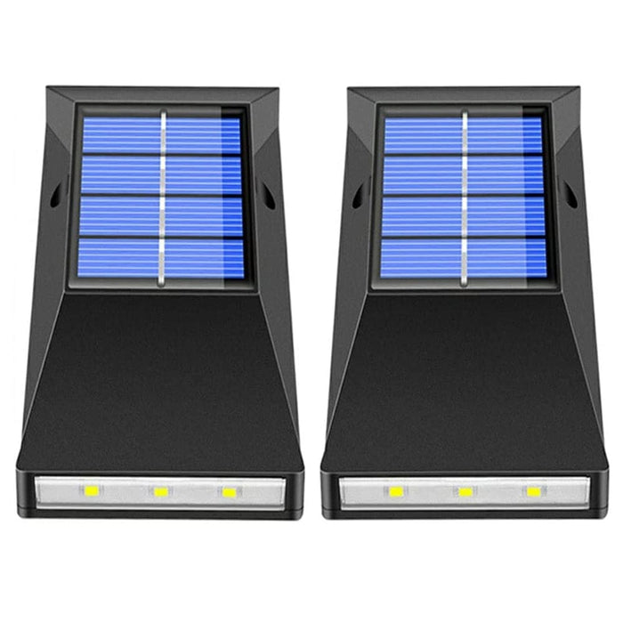 Vibe Geeks 2pcs Led Outdoor Garden Solar Powered Wall Lamps