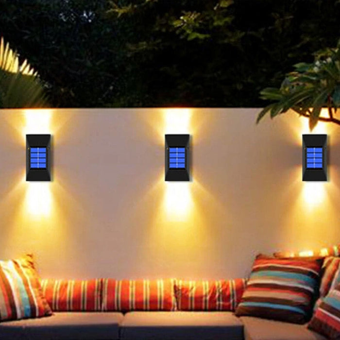 Vibe Geeks 2pcs Led Outdoor Garden Solar Powered Wall Lamps