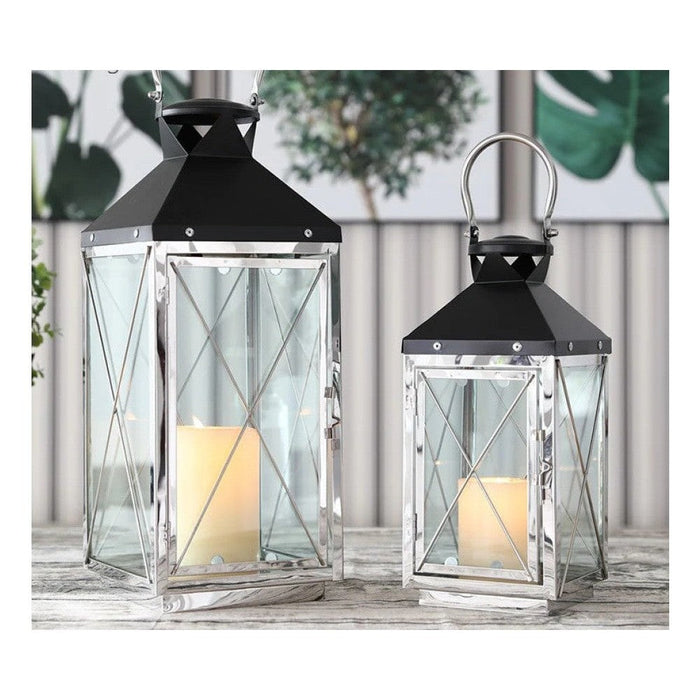 2pcs Stainless Steel Retro Hanging Candle Lanterns