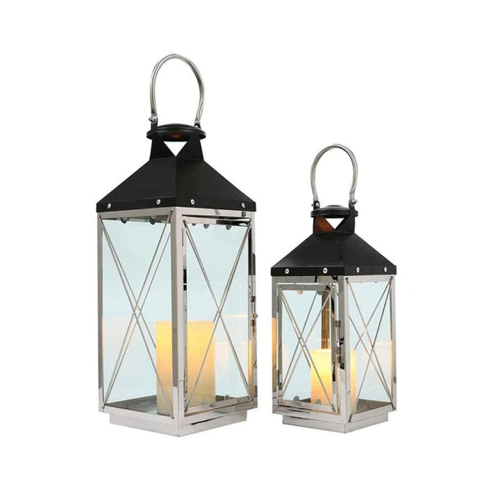 2pcs Stainless Steel Retro Hanging Candle Lanterns