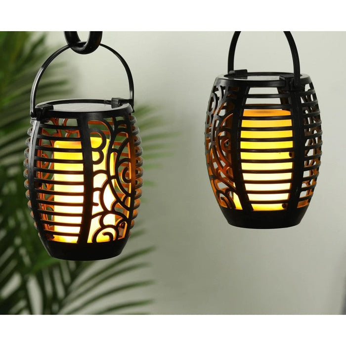 2pcs Waterproof Hanging Solar Lantern Lights For Yard Garden