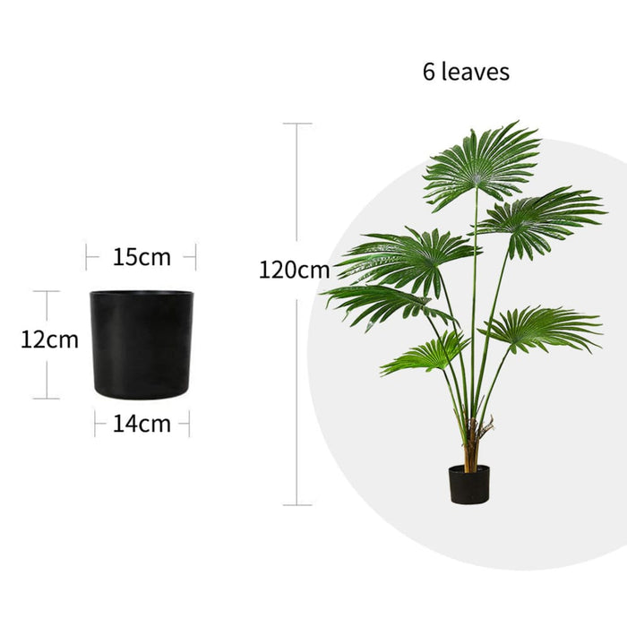 2x 120cm Artificial Natural Green Fan Palm Tree Fake