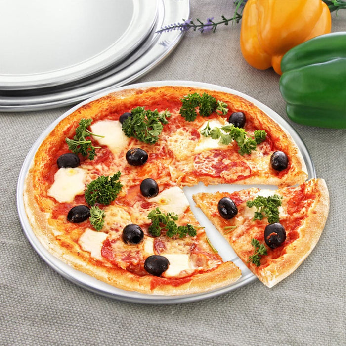 2x 13-inch Round Aluminum Steel Pizza Tray Home Oven Baking