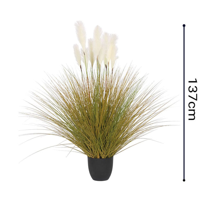 2x 137cm Artificial Indoor Potted Reed Bulrush Grass Tree