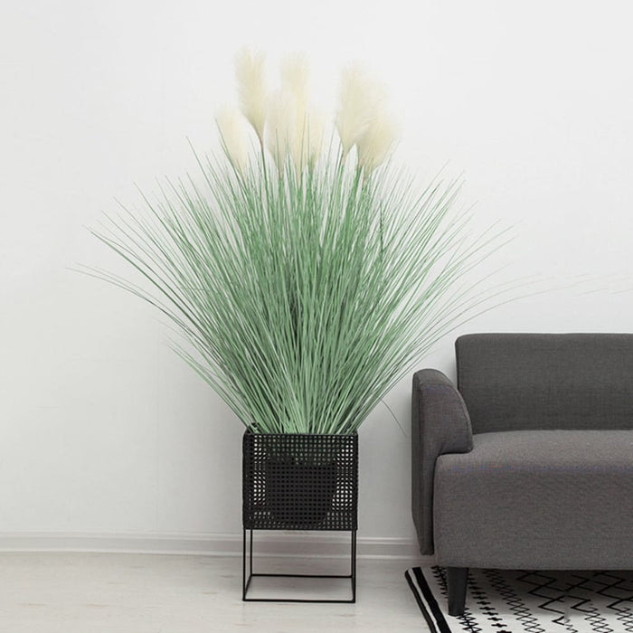 2x 137cm Green Artificial Indoor Potted Bulrush Grass Tree