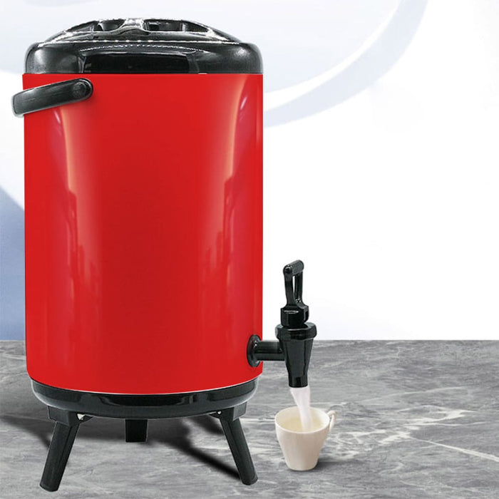 2x 16l Stainless Steel Insulated Milk Tea Barrel Hot and 