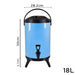 2x 18l Stainless Steel Insulated Milk Tea Barrel Hot and 