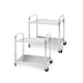 2x 2 Tier 85x45x90cm Stainless Steel Kitchen Dining Food