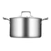 2x 20cm Stainless Steel Soup Pot Stock Cooking Stockpot