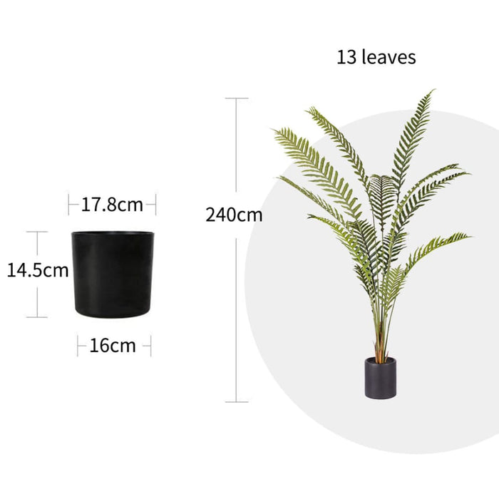 2x 240cm Artificial Green Rogue Hares Foot Fern Tree Fake
