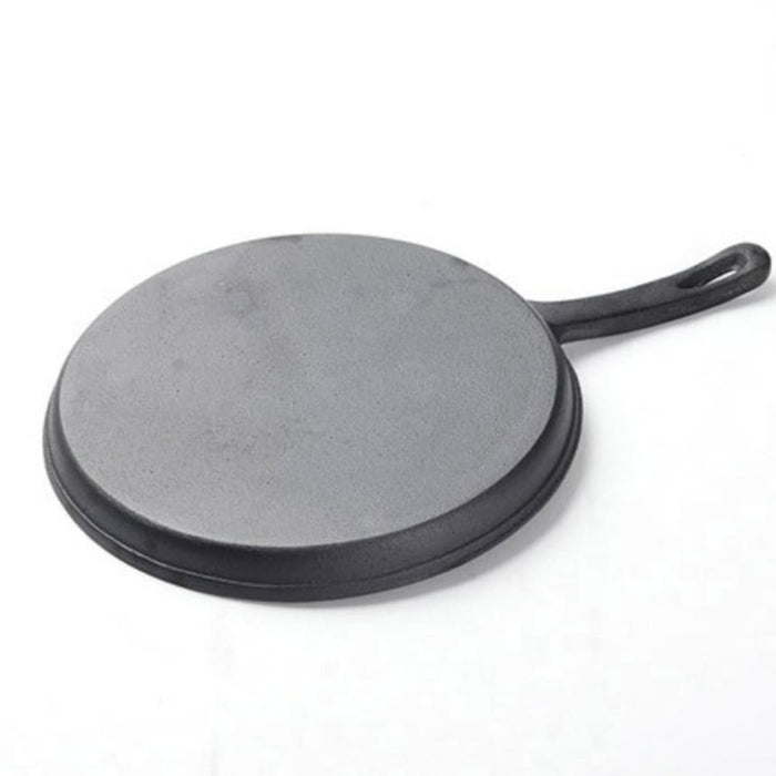 2x 26cm Round Cast Iron Frying Pan Skillet Griddle Sizzle
