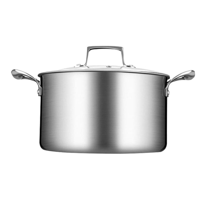 2x 26cm Stainless Steel Soup Pot Stock Cooking Stockpot